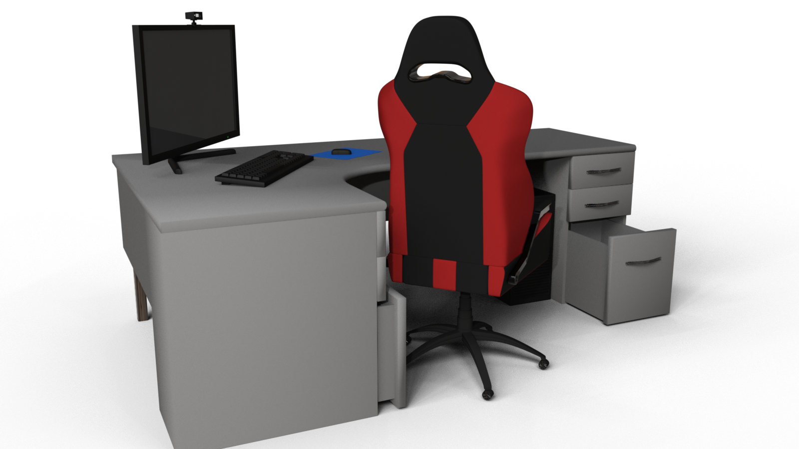 Corner desk workstaion with computer by N/A