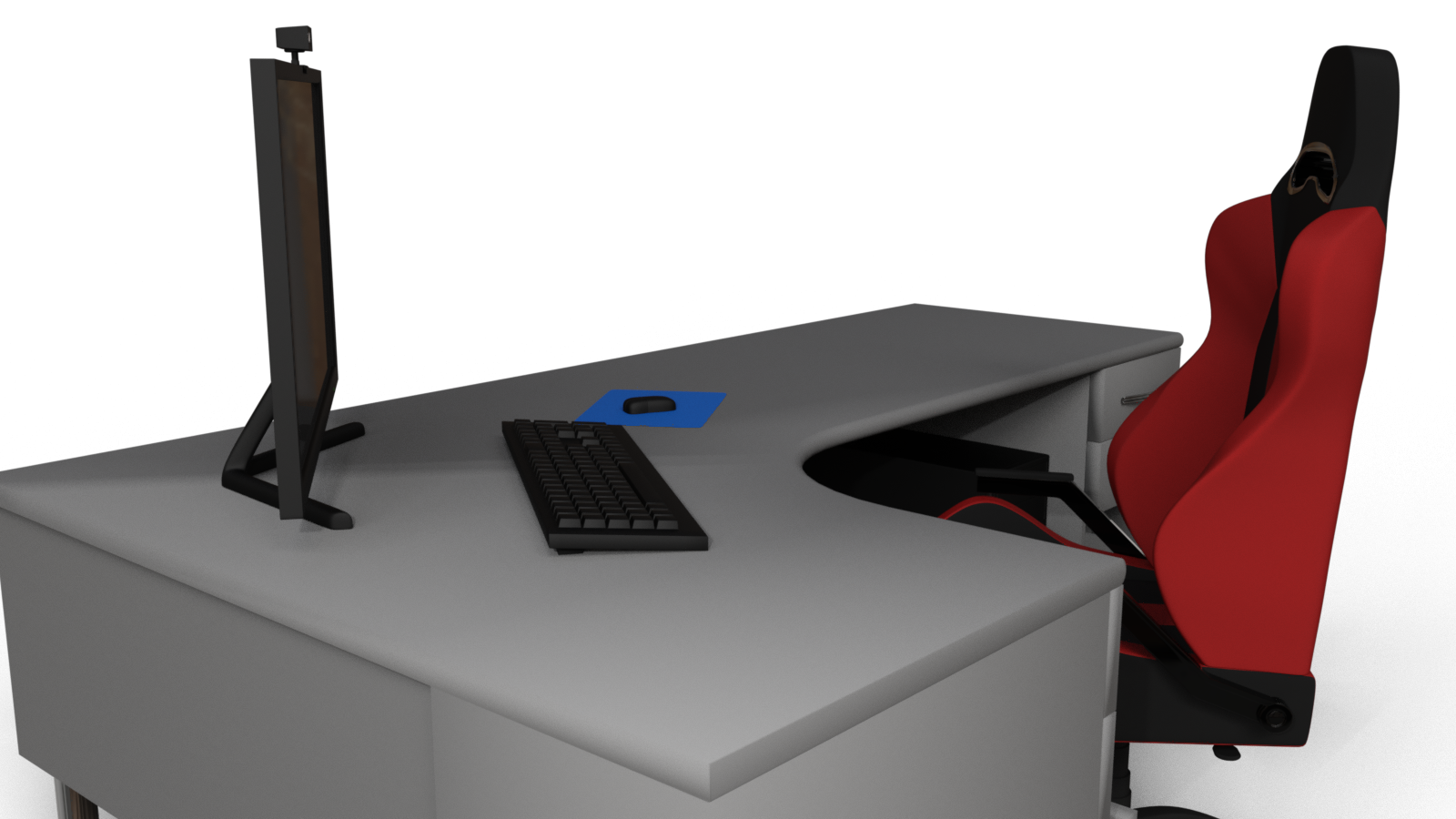 Corner desk workstaion with computer by N/A