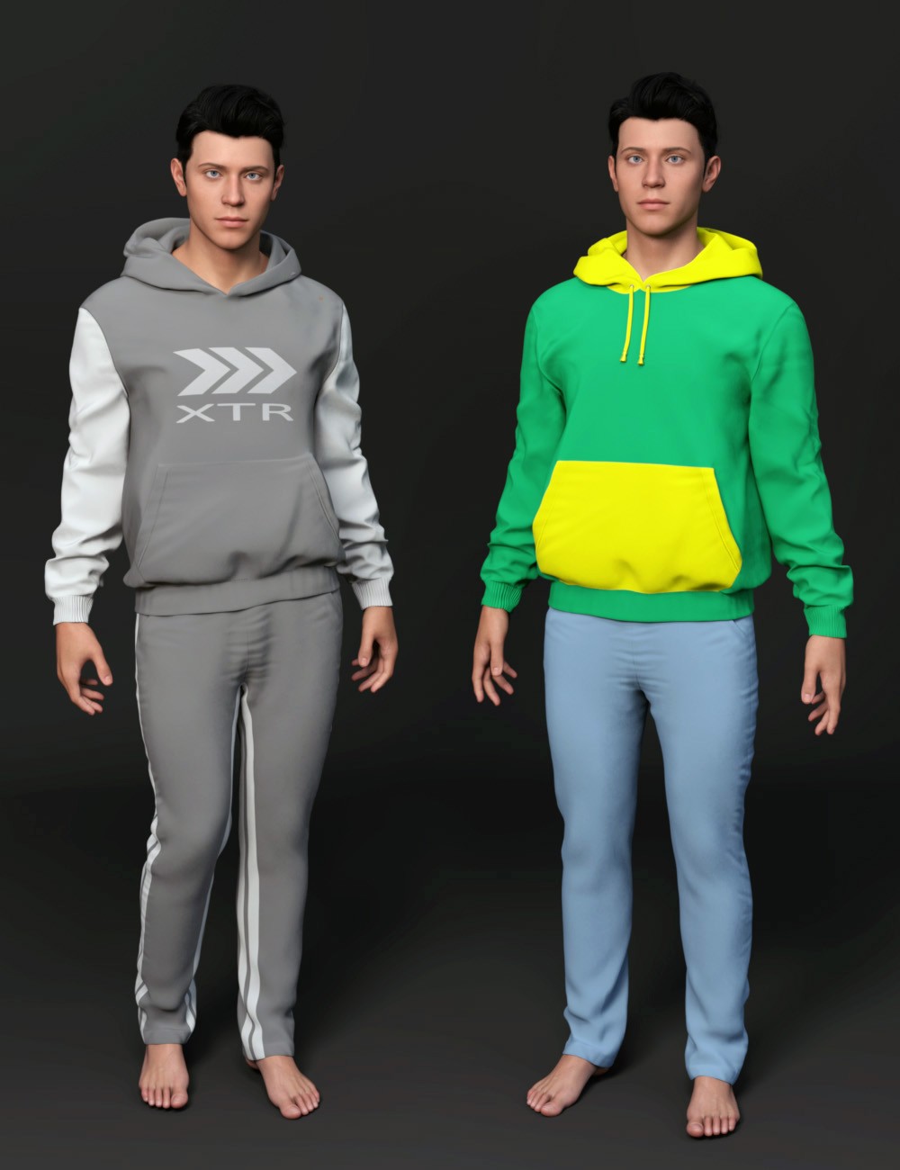 Color Block Add On for dForce Core Zone Outfit for Genesis 9 by N/A