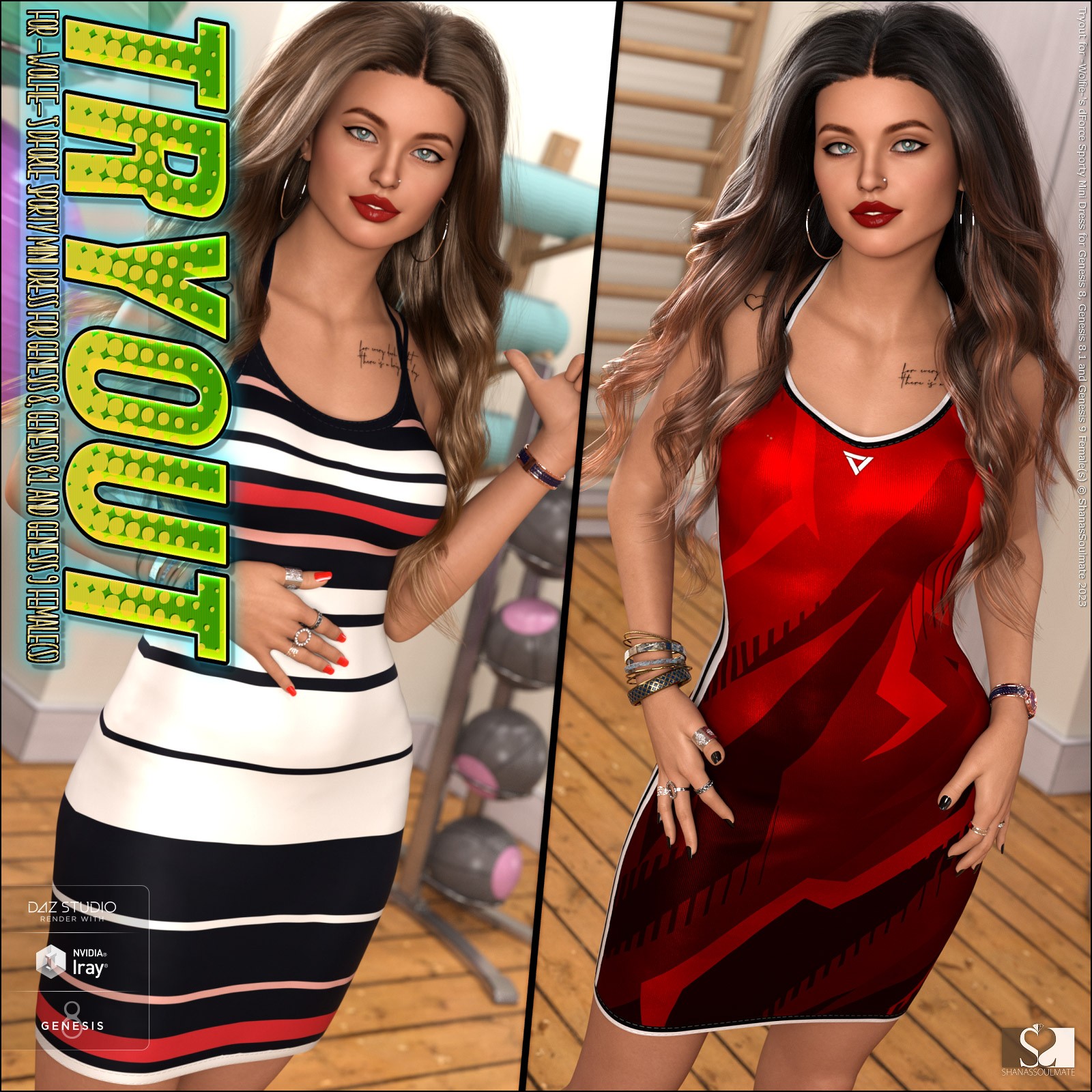 Tryout for dForce Sporty Mini Dress for Genesis 8-8.1F and G9 by N/A