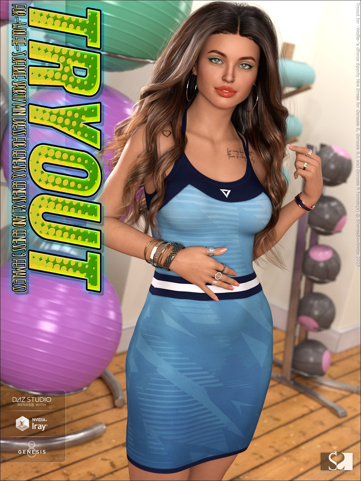 Tryout for dForce Sporty Mini Dress for Genesis 8-8.1F and G9 by N/A