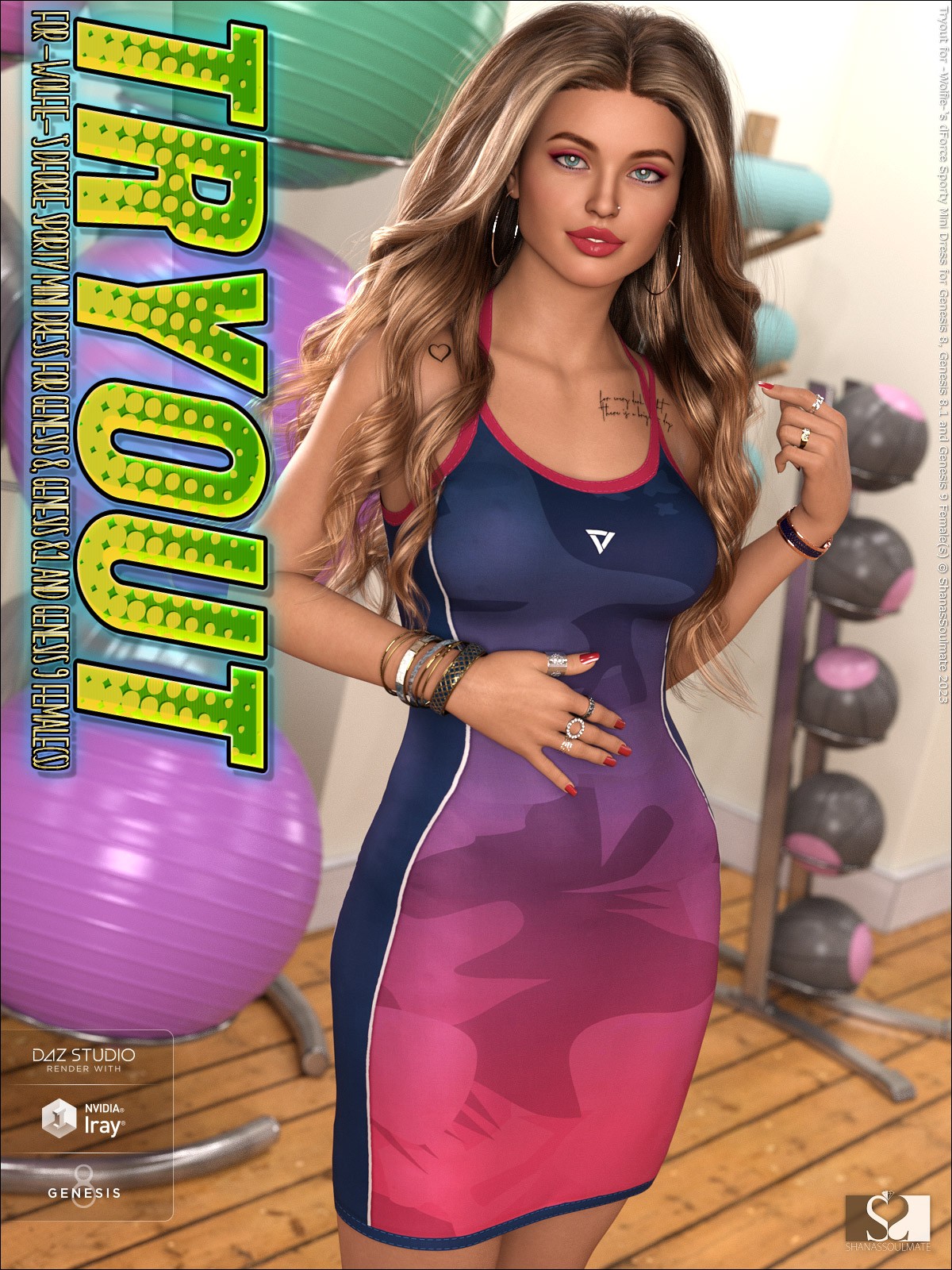 Tryout for dForce Sporty Mini Dress for Genesis 8-8.1F and G9 by N/A