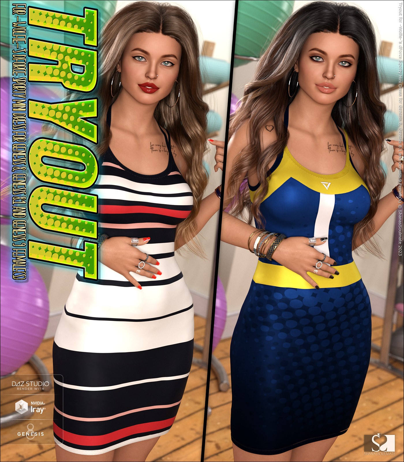 Tryout for dForce Sporty Mini Dress for Genesis 8-8.1F and G9 by N/A