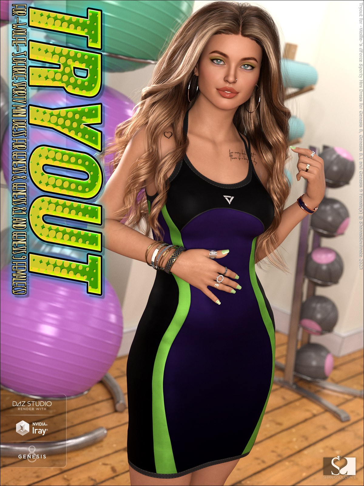 Tryout for dForce Sporty Mini Dress for Genesis 8-8.1F and G9 by N/A
