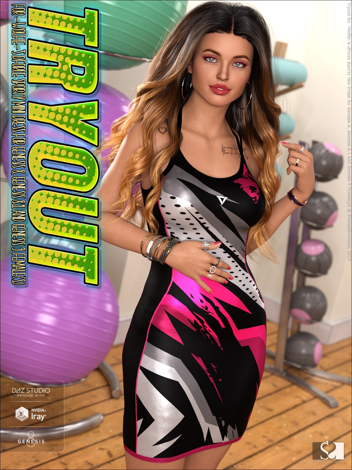 Tryout for dForce Sporty Mini Dress for Genesis 8-8.1F and G9 by N/A