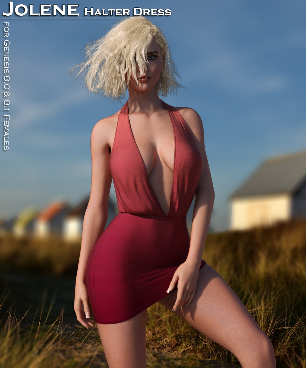 Jolene Halter Dress for Genesis 8.0/8.1 Females by N/A
