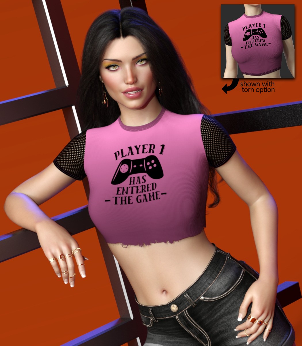 7th Ave: dForce Mesh Crop Top for G8-8.1, 9 Females by N/A