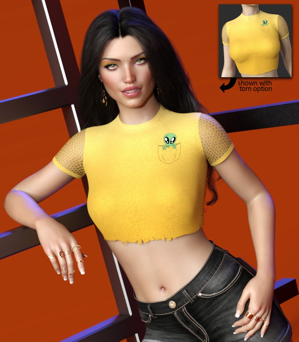 7th Ave: dForce Mesh Crop Top for G8-8.1, 9 Females by N/A