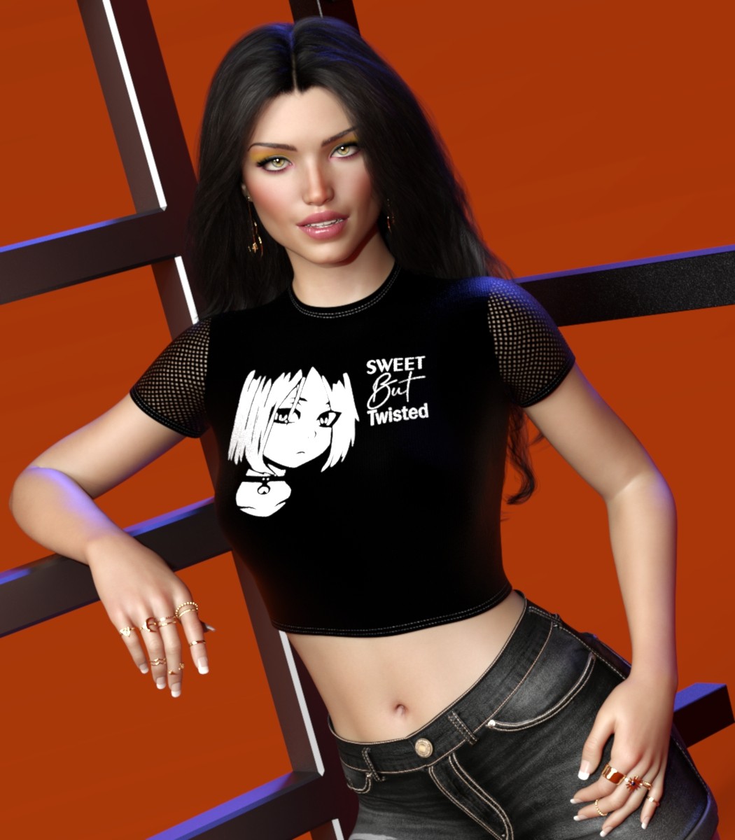 7th Ave: dForce Mesh Crop Top for G8-8.1, 9 Females by N/A