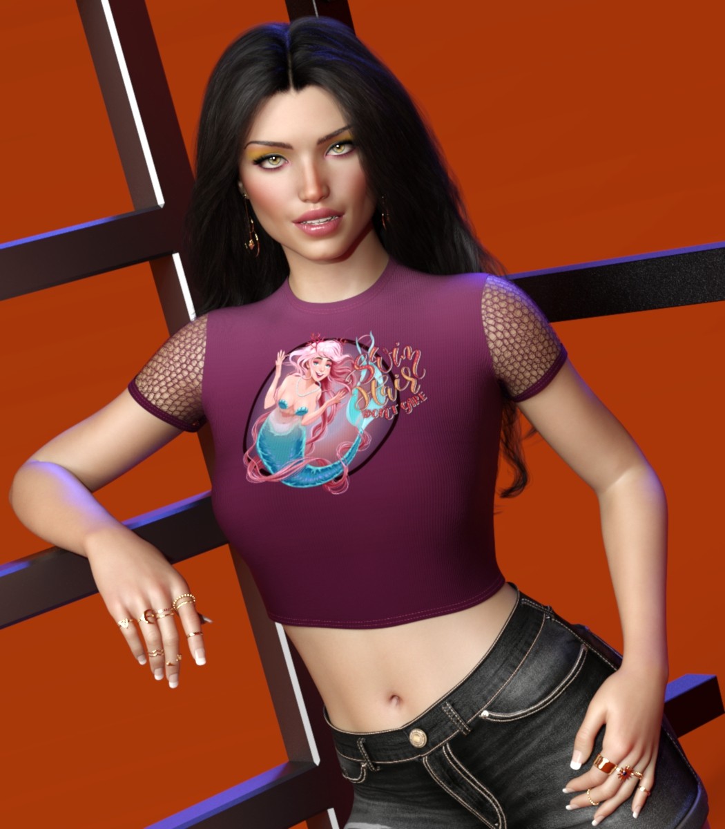 7th Ave: dForce Mesh Crop Top for G8-8.1, 9 Females by N/A