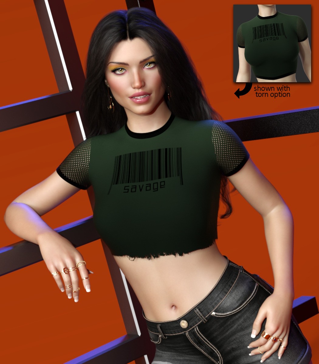 7th Ave: dForce Mesh Crop Top for G8-8.1, 9 Females by N/A