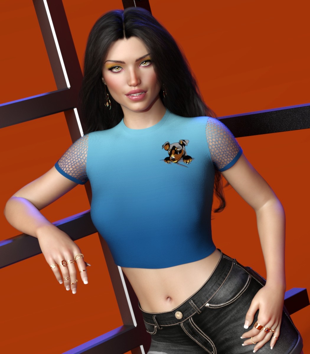 7th Ave: dForce Mesh Crop Top for G8-8.1, 9 Females by N/A