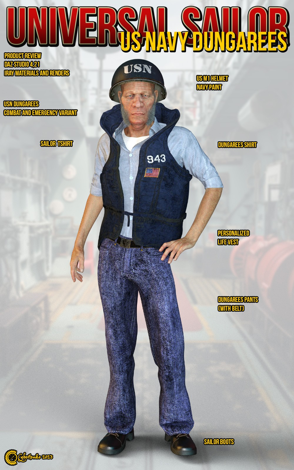 Universal Sailor US Navy Dungarees for G8M by N/A