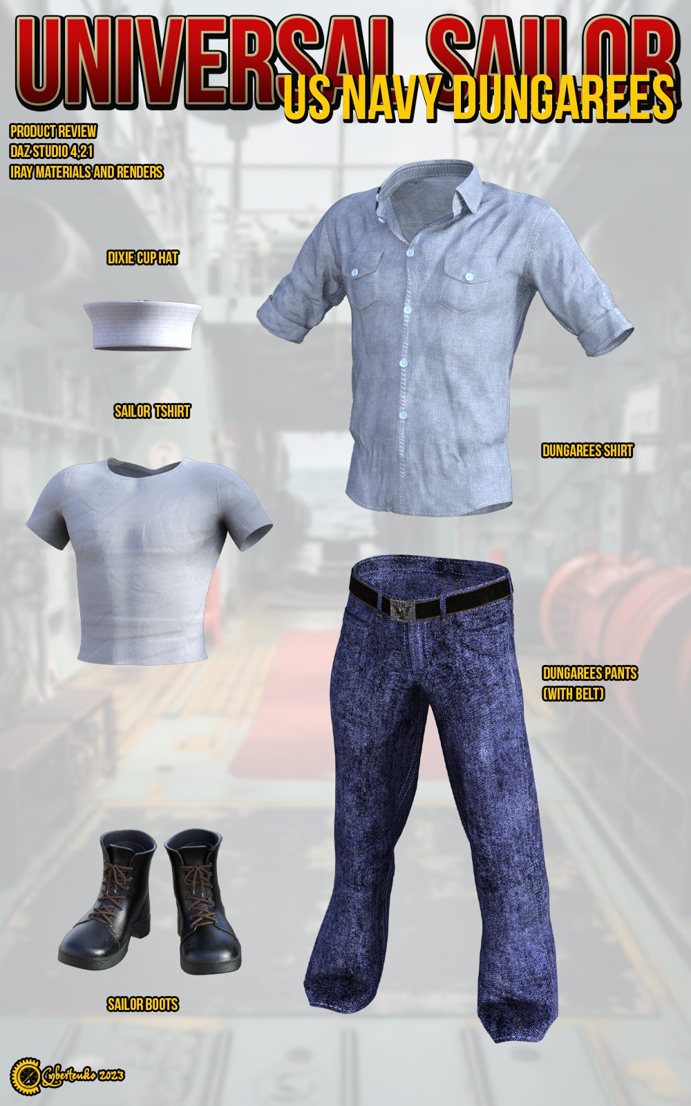 Universal Sailor US Navy Dungarees for G8M by N/A