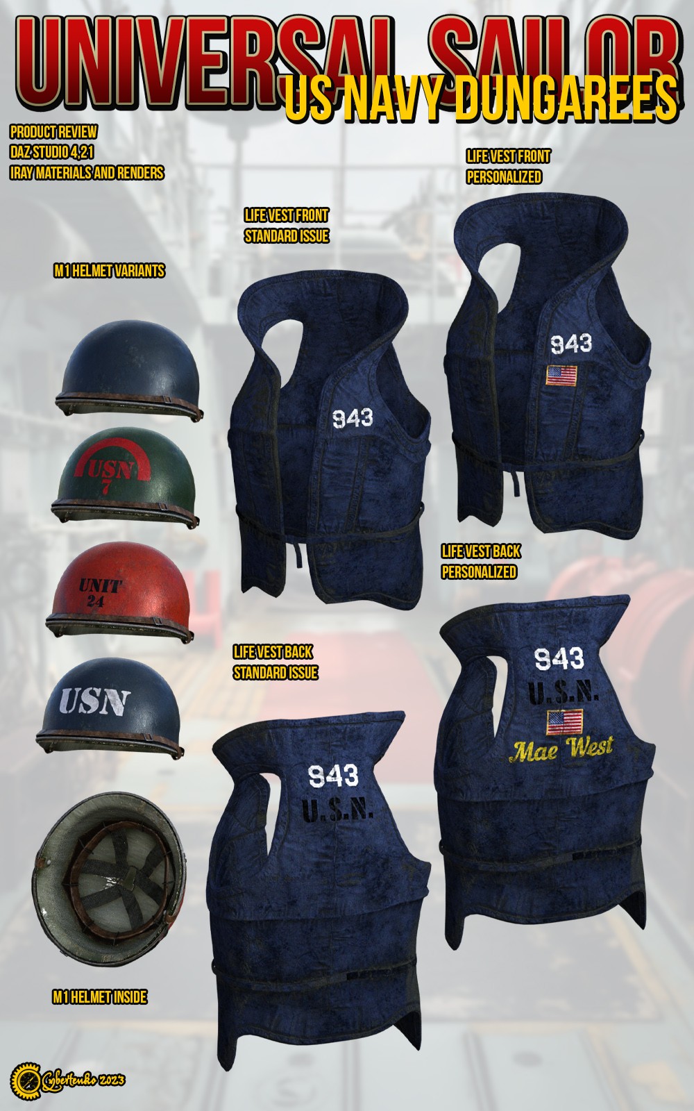 Universal Sailor US Navy Dungarees for G8M by N/A