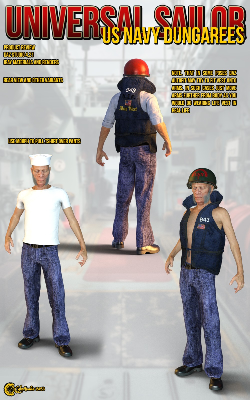 Universal Sailor US Navy Dungarees for G8M by N/A