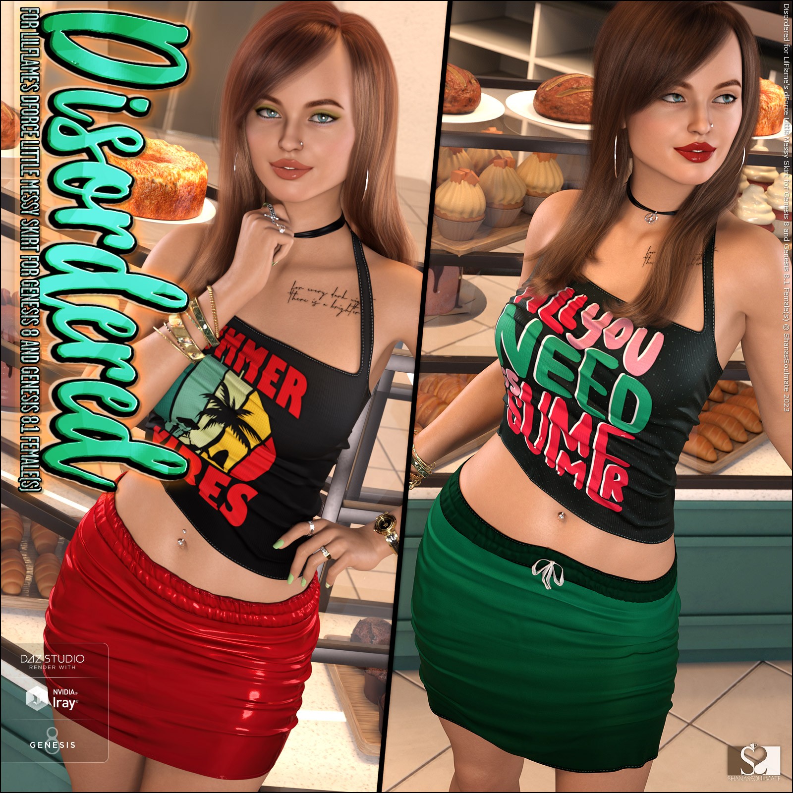 Disordered for dForce Little Messy Skirt for Genesis 8 and 8.1F by N/A