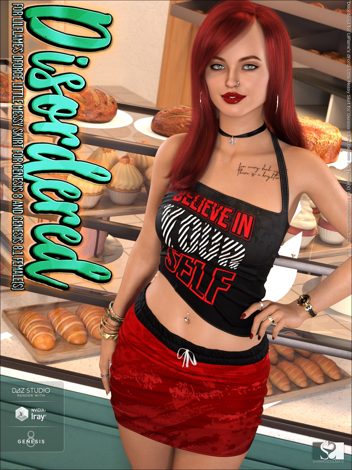 Disordered for dForce Little Messy Skirt for Genesis 8 and 8.1F by N/A