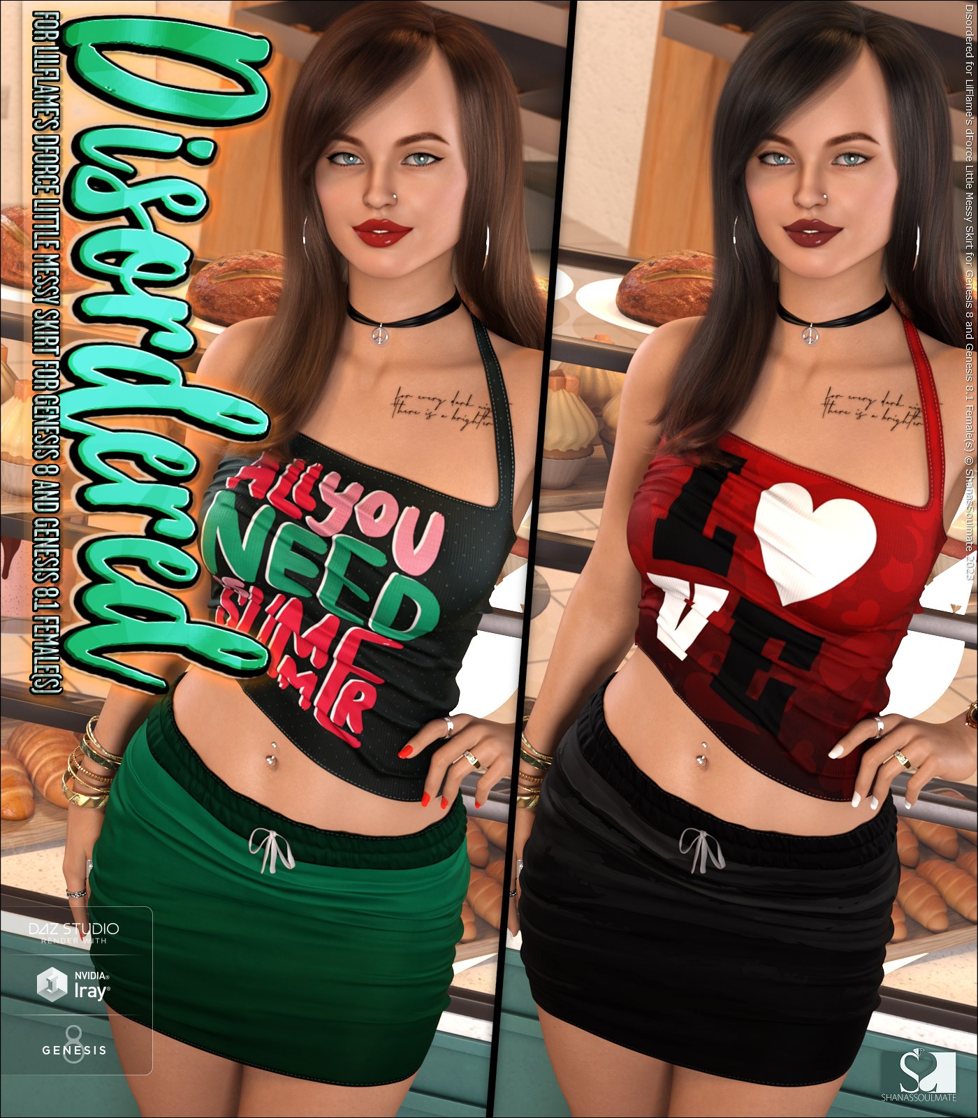 Disordered for dForce Little Messy Skirt for Genesis 8 and 8.1F by N/A