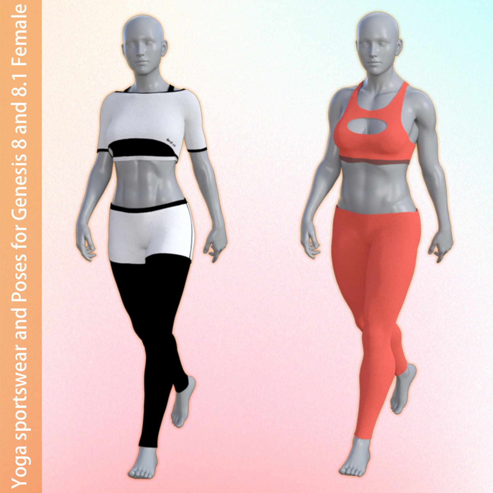 Yoga sportswear and Poses for Genesis 8 and 8.1 Female by N/A