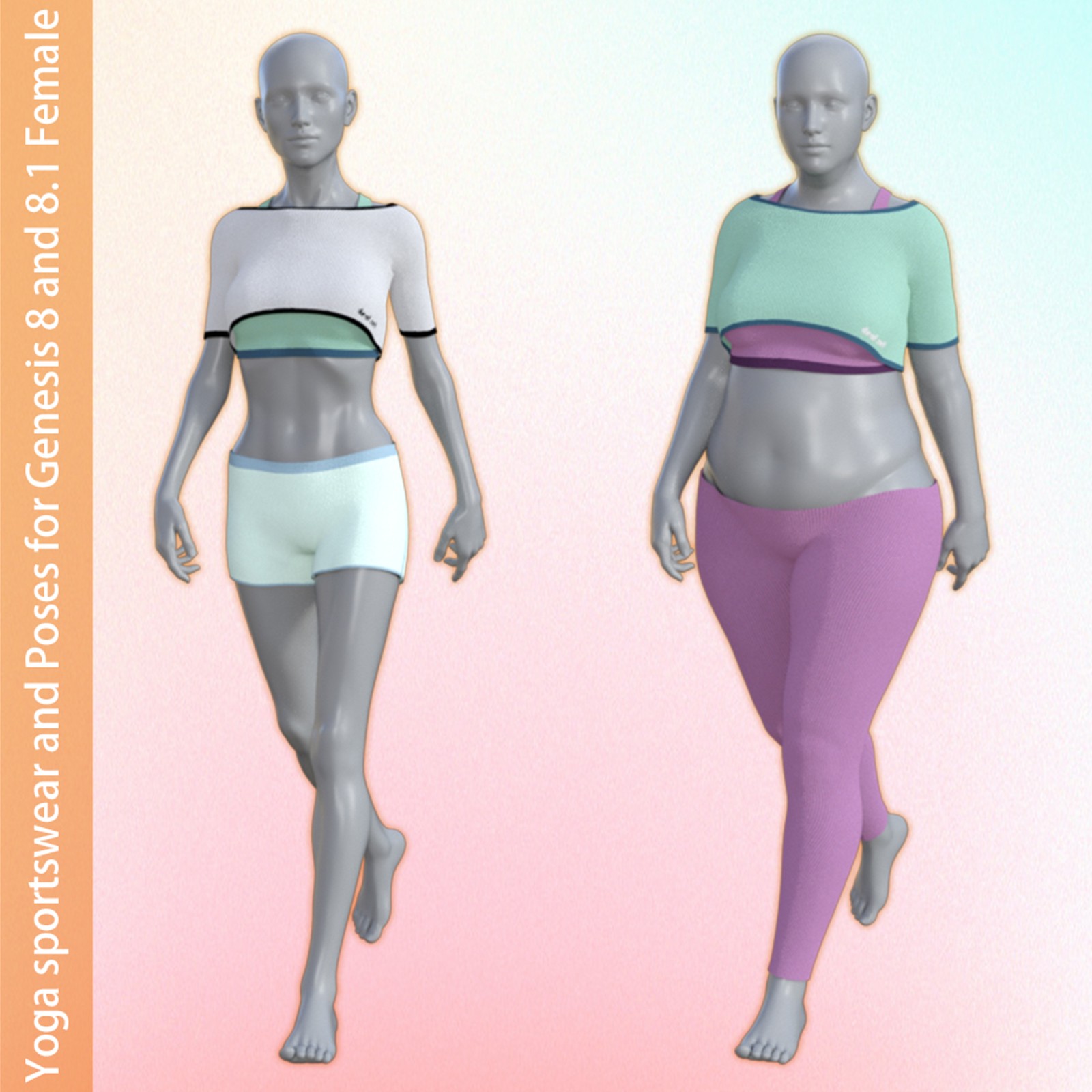 Yoga sportswear and Poses for Genesis 8 and 8.1 Female by N/A