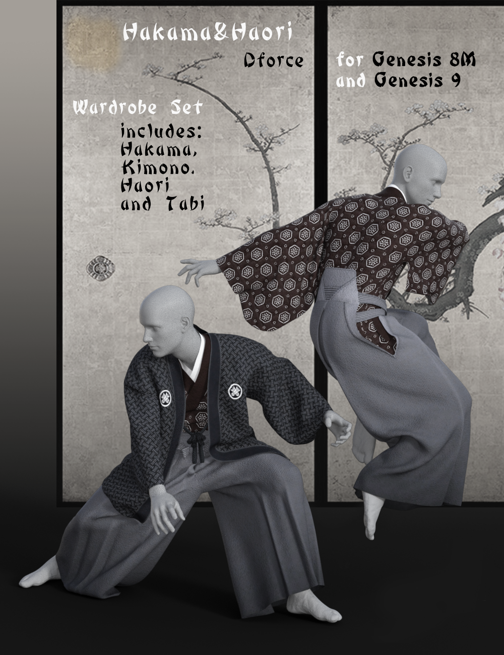 Hakama&Haori dForce Wardrobe Set for G8M and G9 by N/A