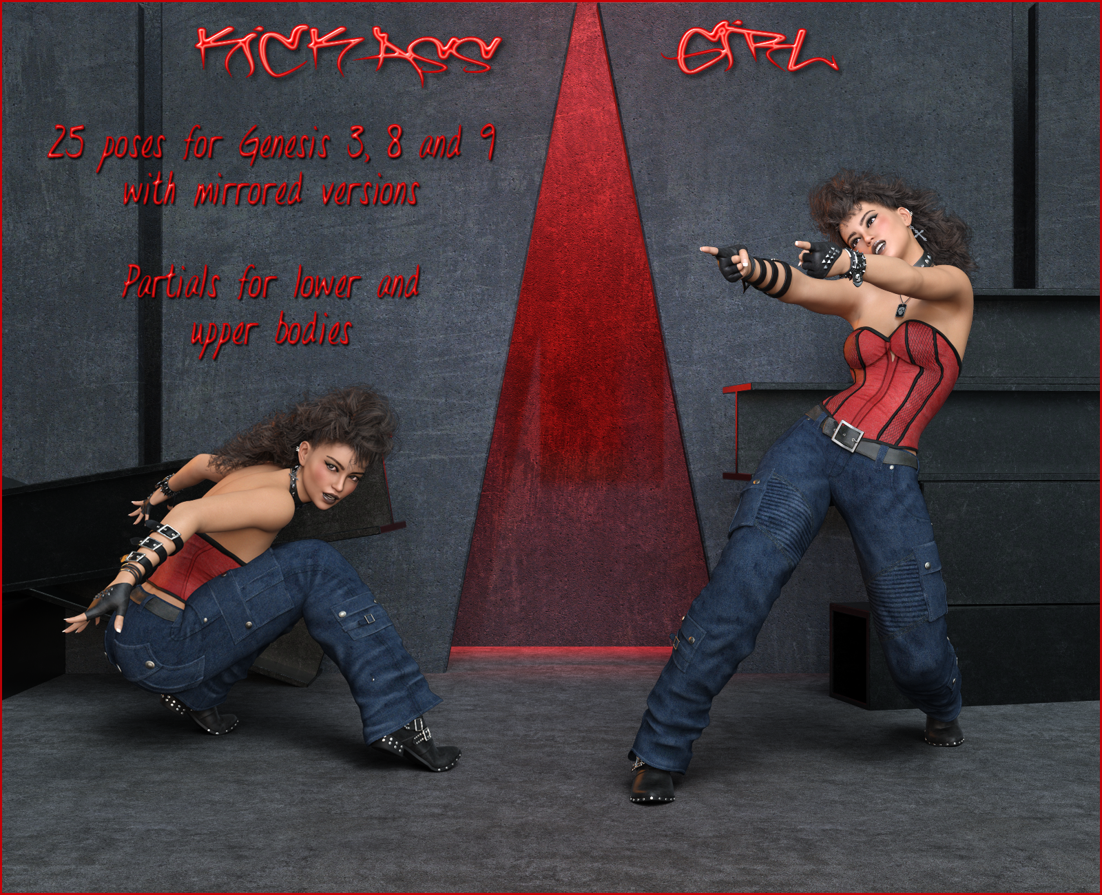 Kickass Girl - Poses G9F-G8F-G3F by N/A
