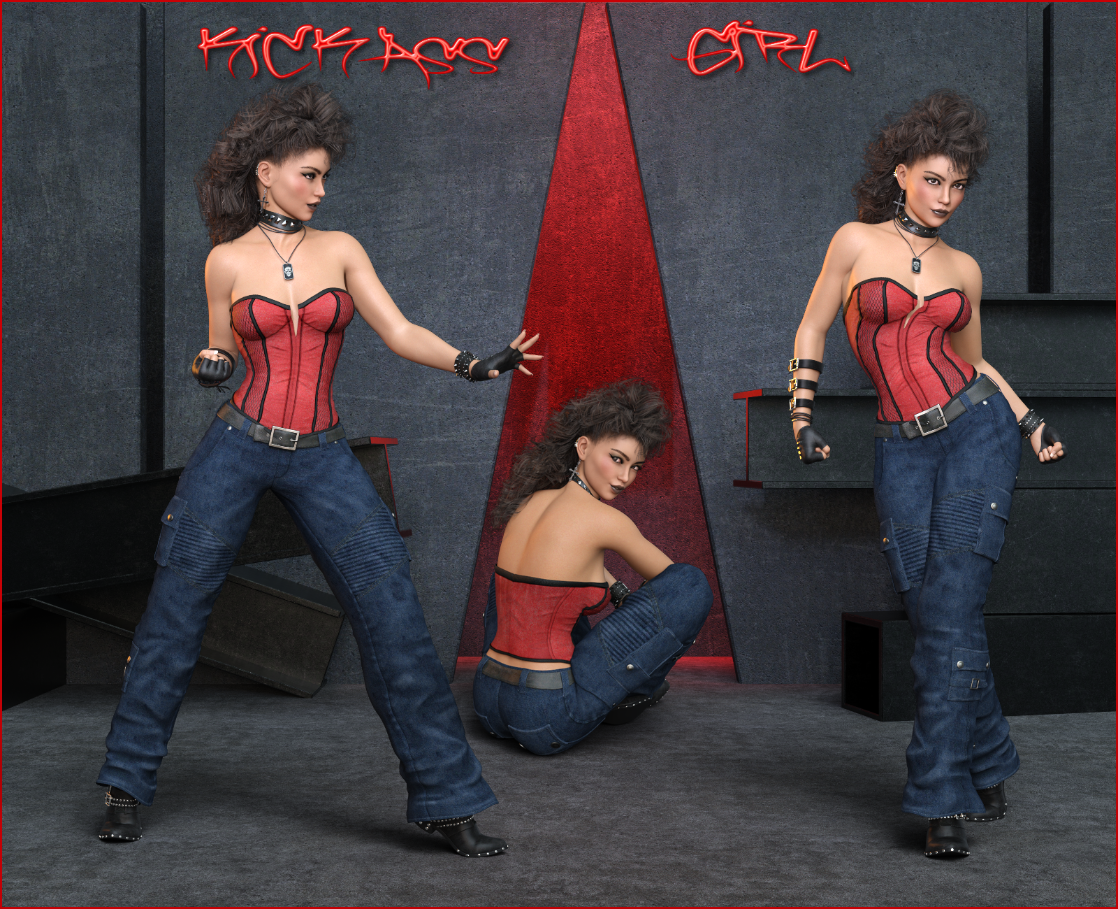 Kickass Girl - Poses G9F-G8F-G3F by N/A