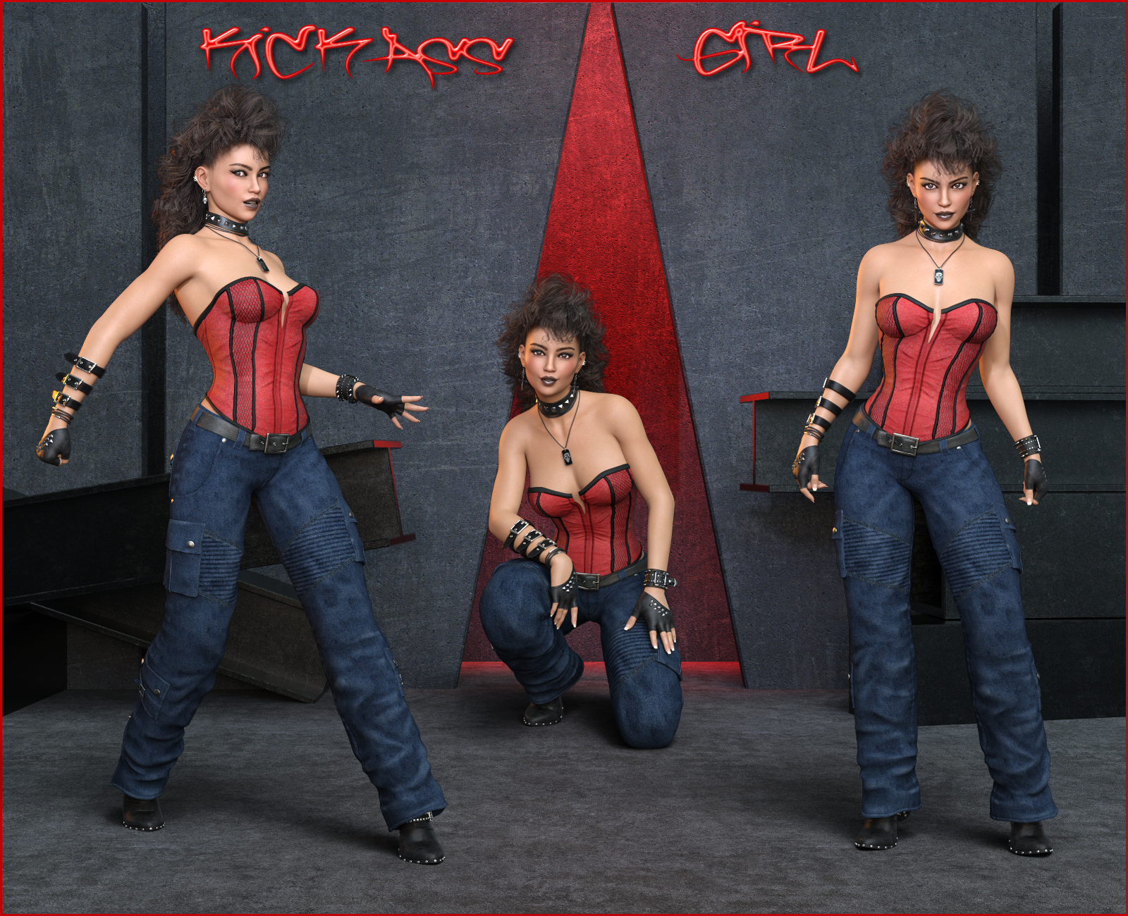 Kickass Girl - Poses G9F-G8F-G3F by N/A