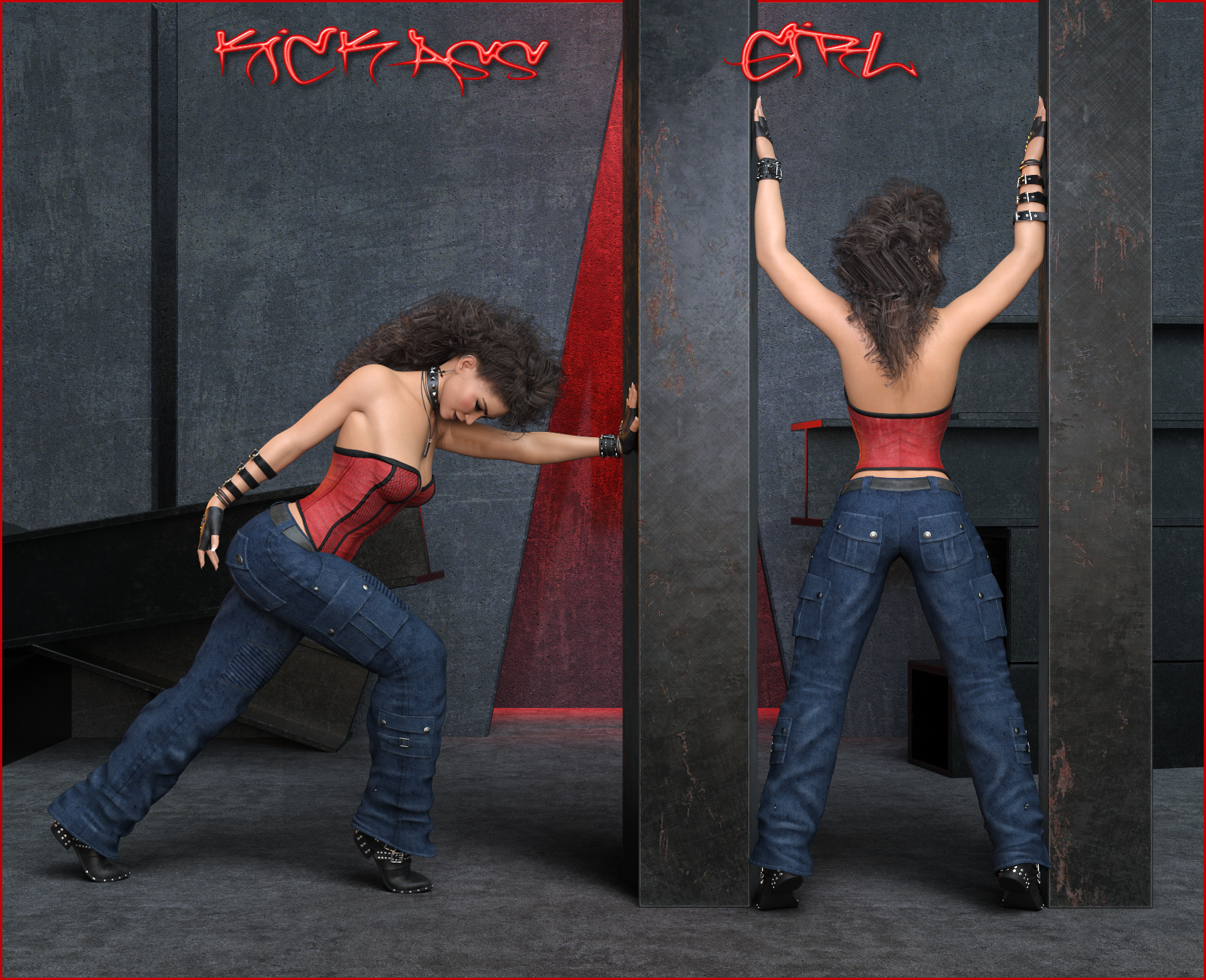Kickass Girl - Poses G9F-G8F-G3F by N/A