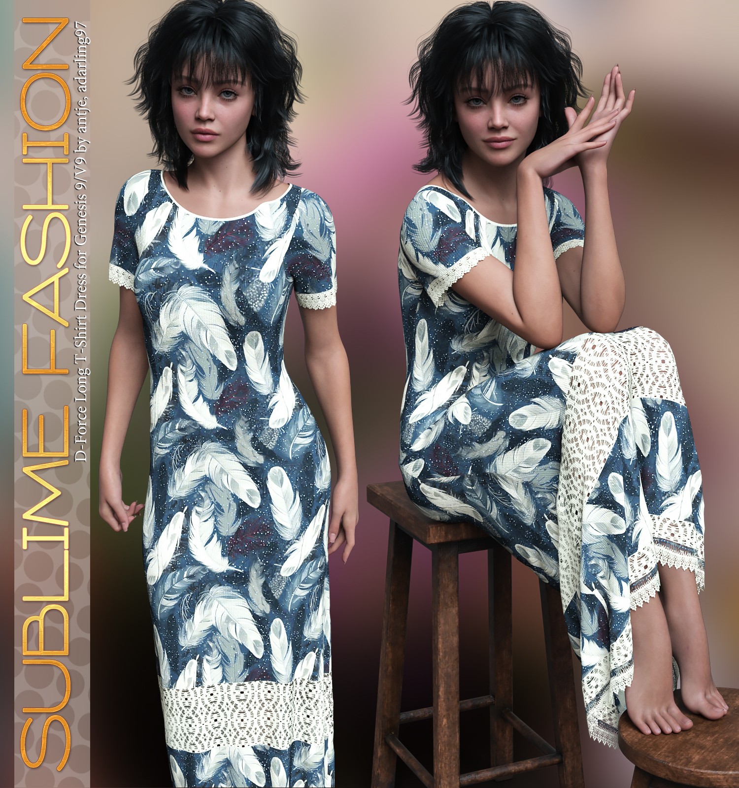 Sublime Fashion for D-Force Long T-Shirt Dress by N/A