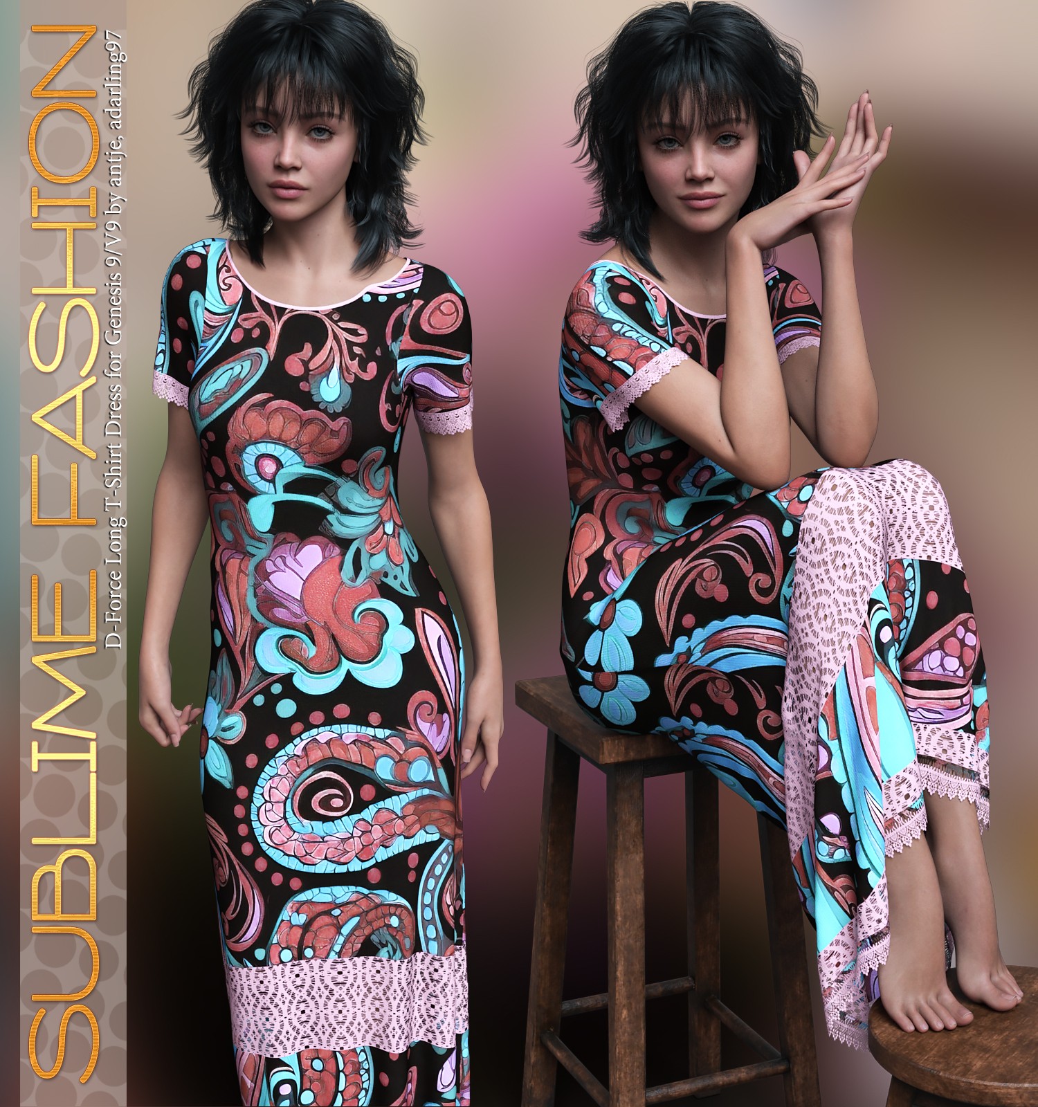 Sublime Fashion for D-Force Long T-Shirt Dress by N/A