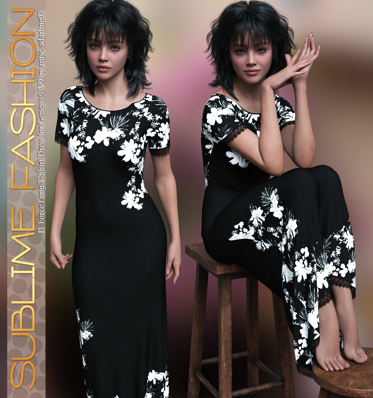 Sublime Fashion for D-Force Long T-Shirt Dress by N/A