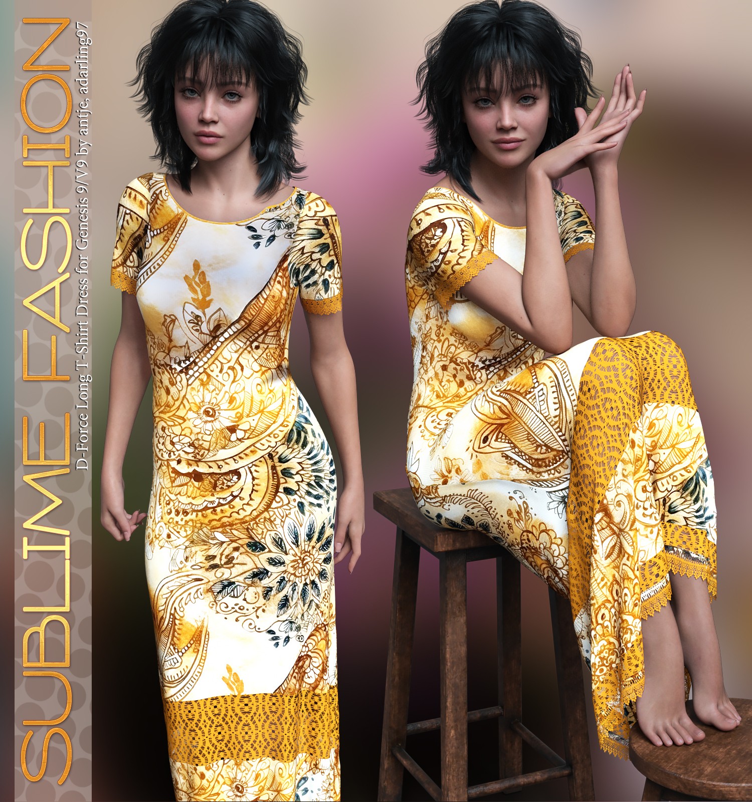 Sublime Fashion for D-Force Long T-Shirt Dress by N/A