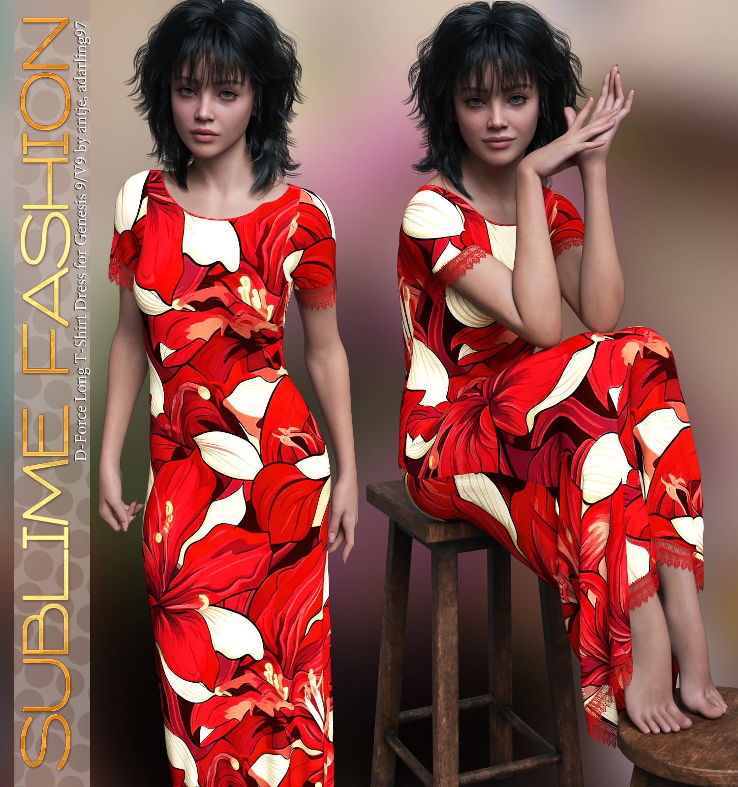 Sublime Fashion for D-Force Long T-Shirt Dress by N/A