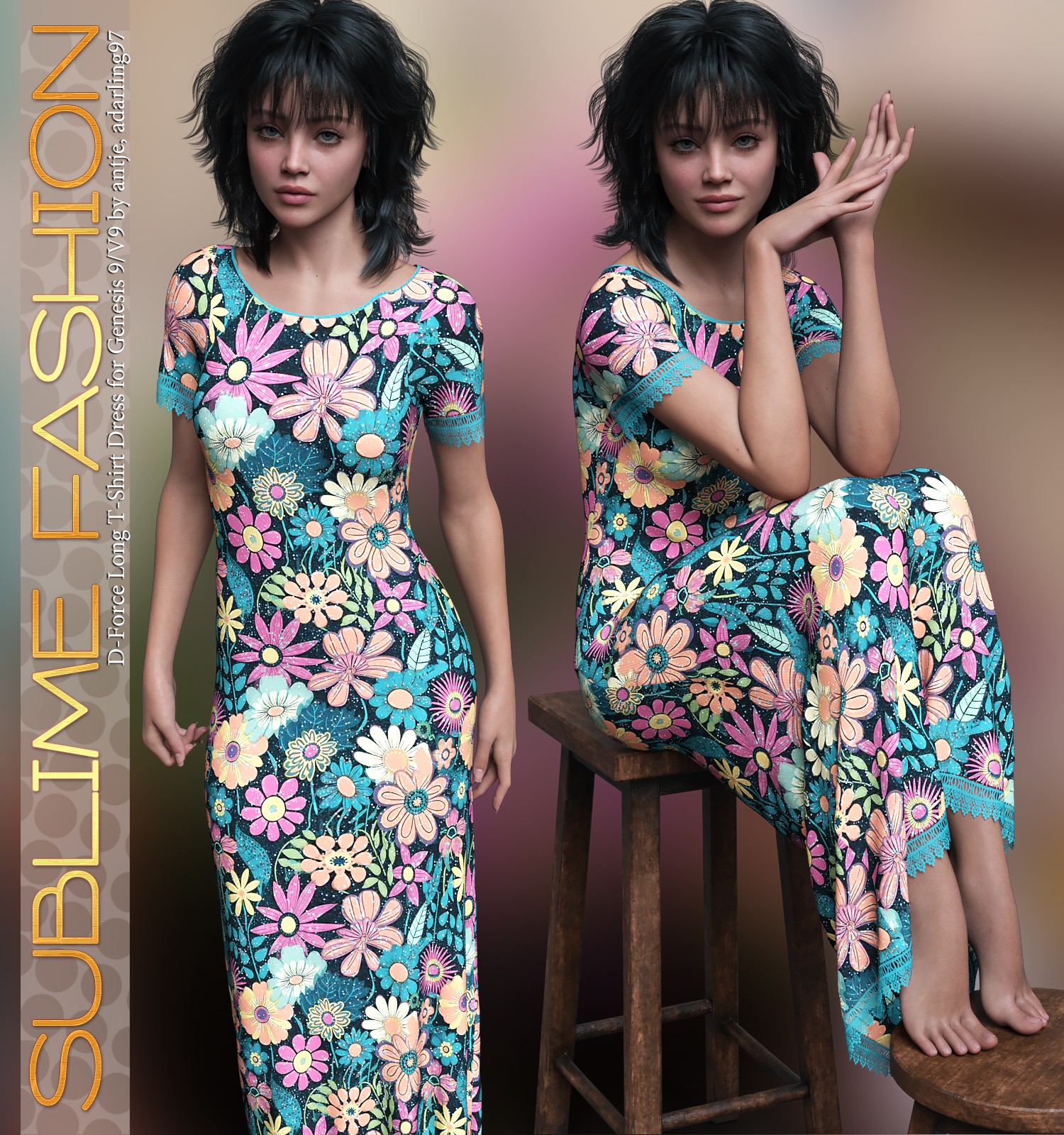 Sublime Fashion for D-Force Long T-Shirt Dress by N/A