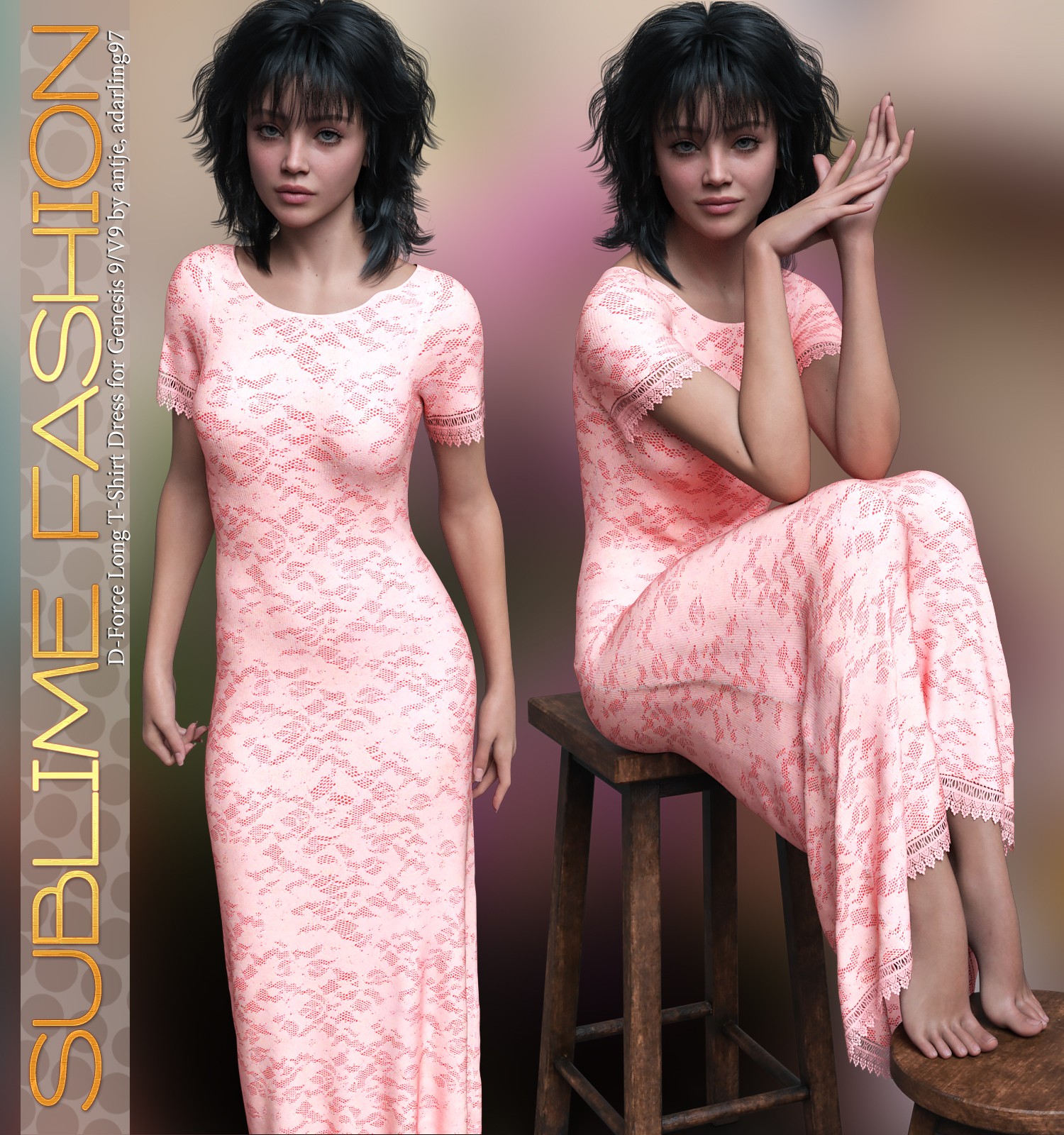 Sublime Fashion for D-Force Long T-Shirt Dress by N/A