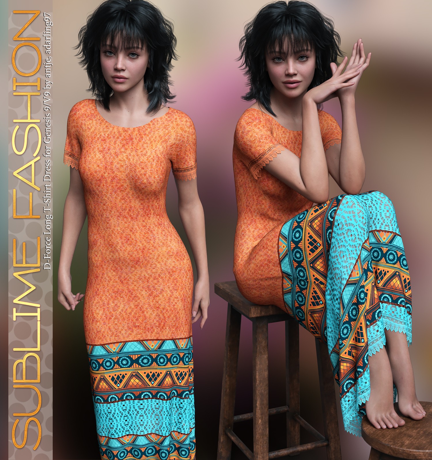 Sublime Fashion for D-Force Long T-Shirt Dress by N/A