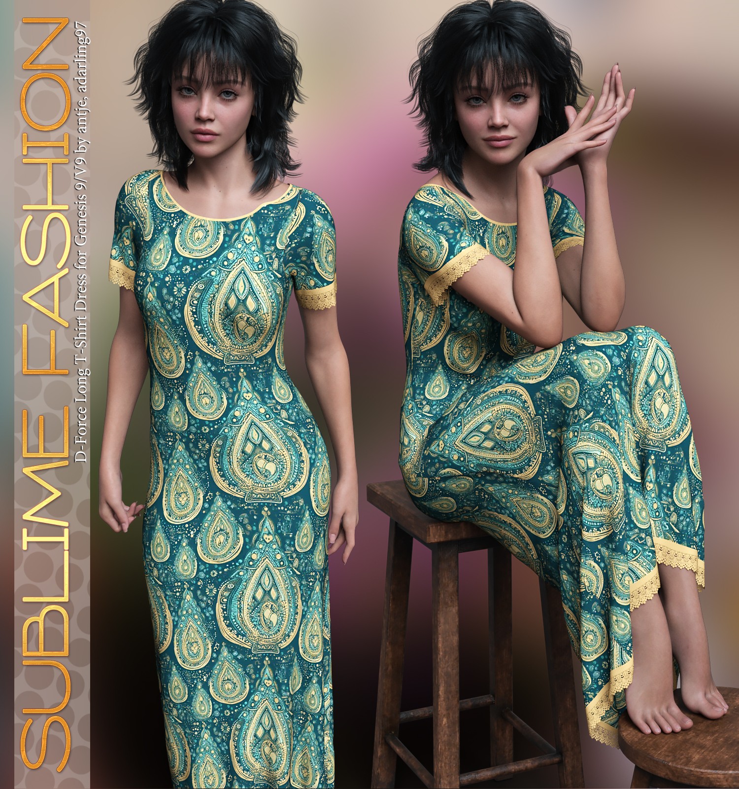 Sublime Fashion for D-Force Long T-Shirt Dress by N/A
