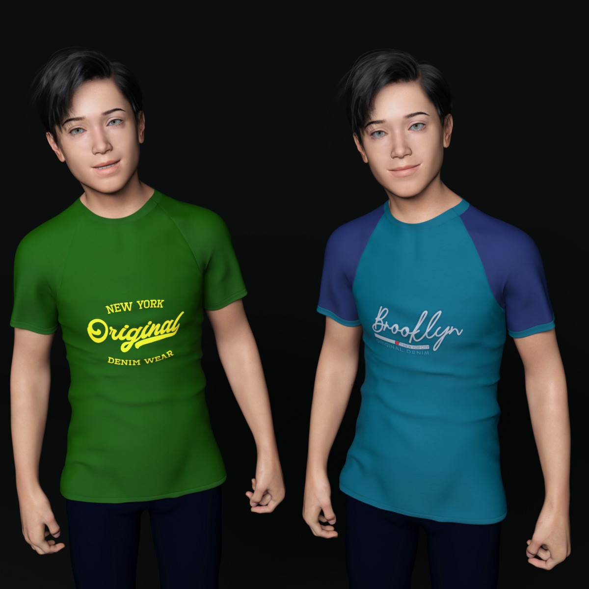 Urban Style Raglan T-Shirts for OOT G8M MEGA Wardrobe by N/A