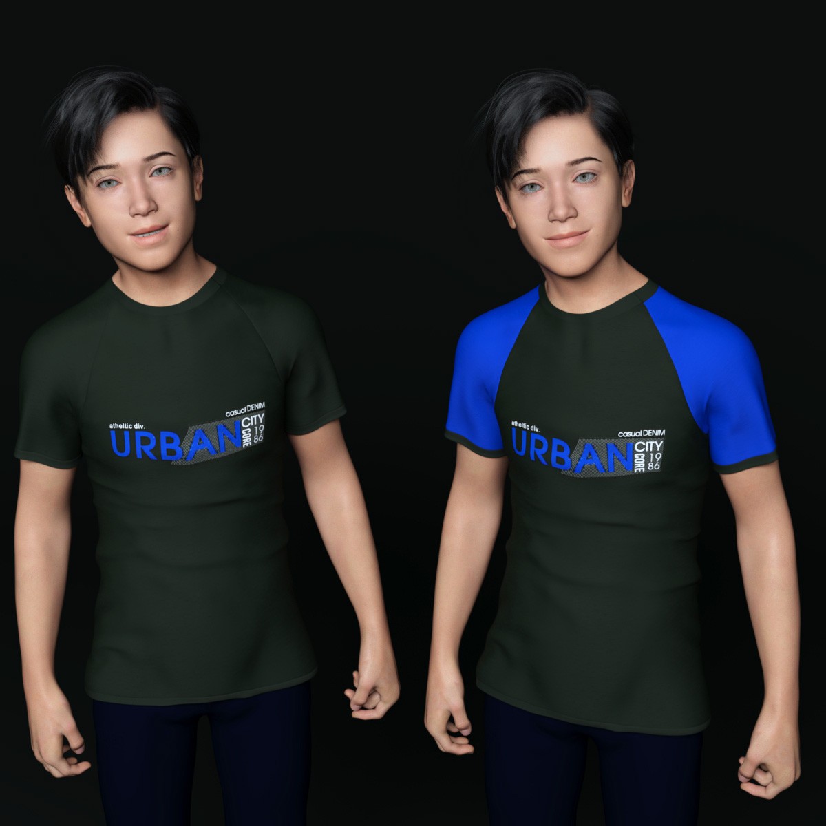 Urban Style Raglan T-Shirts for OOT G8M MEGA Wardrobe by N/A