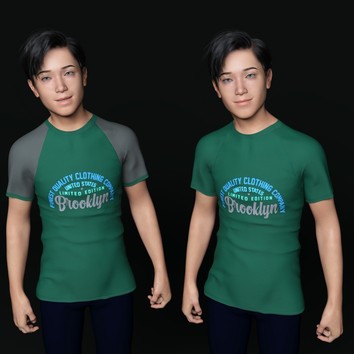 Urban Style Raglan T-Shirts for OOT G8M MEGA Wardrobe by N/A
