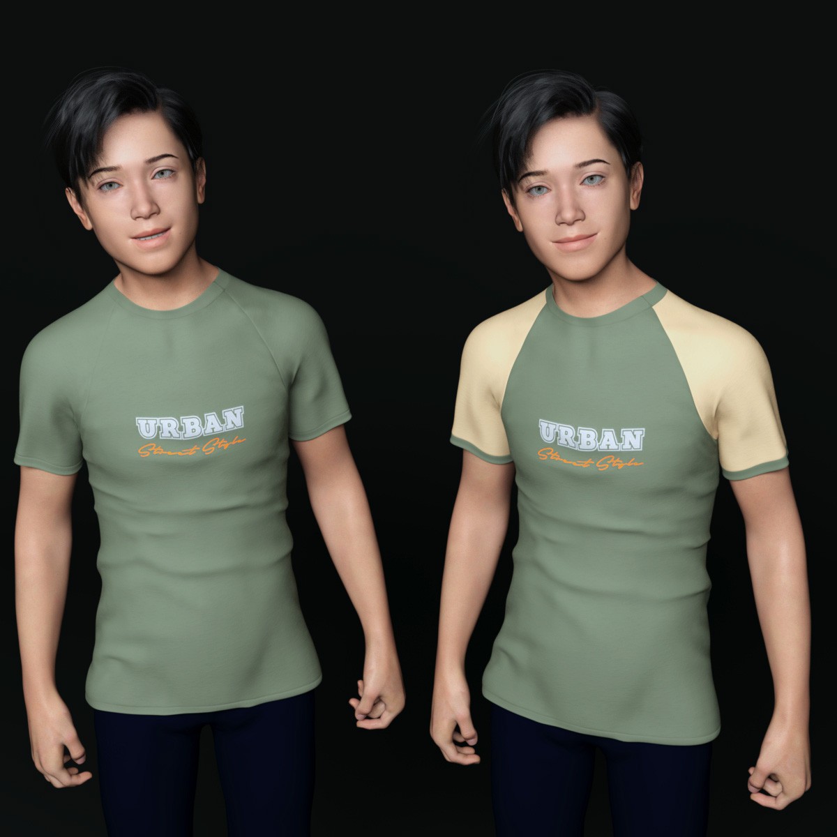 Urban Style Raglan T-Shirts for OOT G8M MEGA Wardrobe by N/A