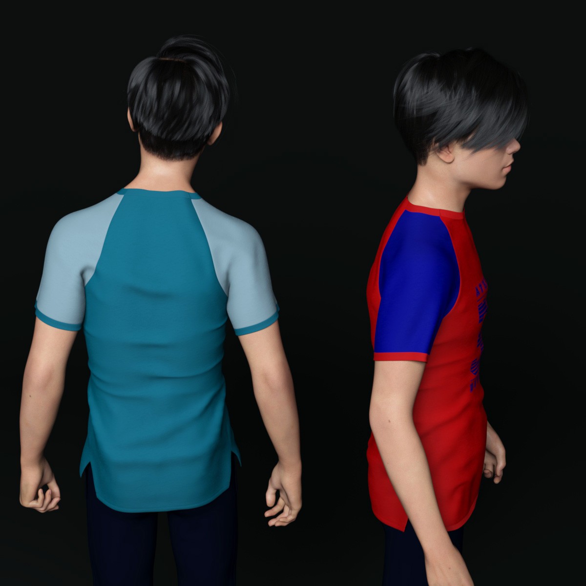 Urban Style Raglan T-Shirts for OOT G8M MEGA Wardrobe by N/A