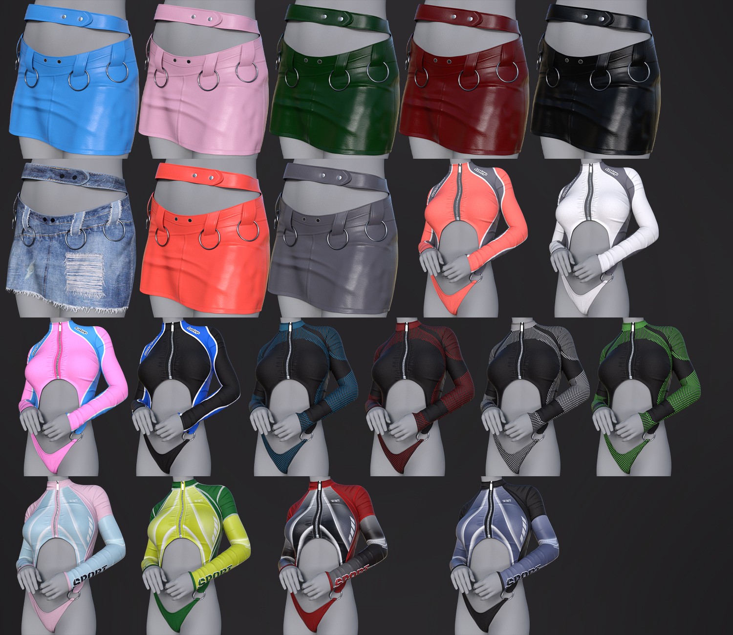 Punk Streetwear dforce outfit for Genesis 9,8 & 8.1 Female(s) by N/A