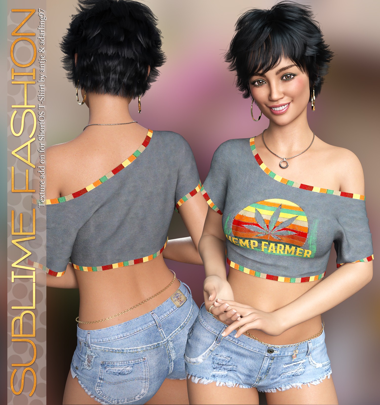 Sublime Fashion for D-Force Short Off-Shoulder T-Shirt by N/A