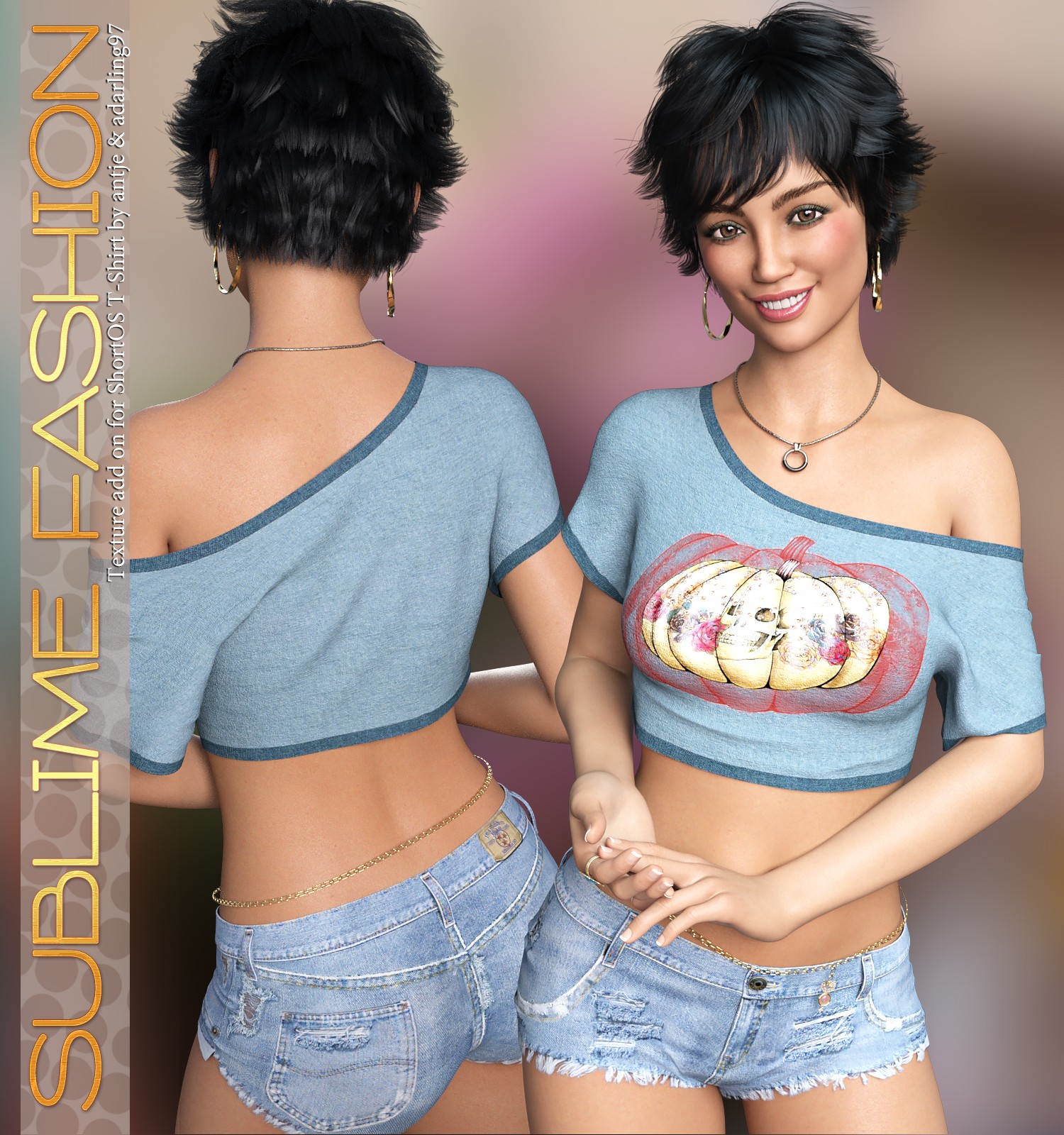 Sublime Fashion for D-Force Short Off-Shoulder T-Shirt by N/A