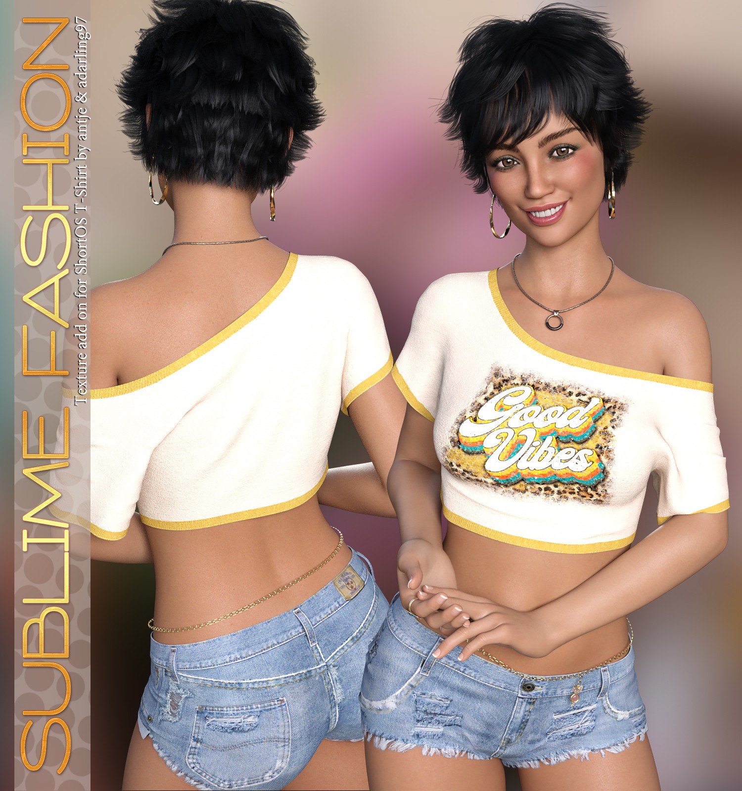 Sublime Fashion for D-Force Short Off-Shoulder T-Shirt by N/A