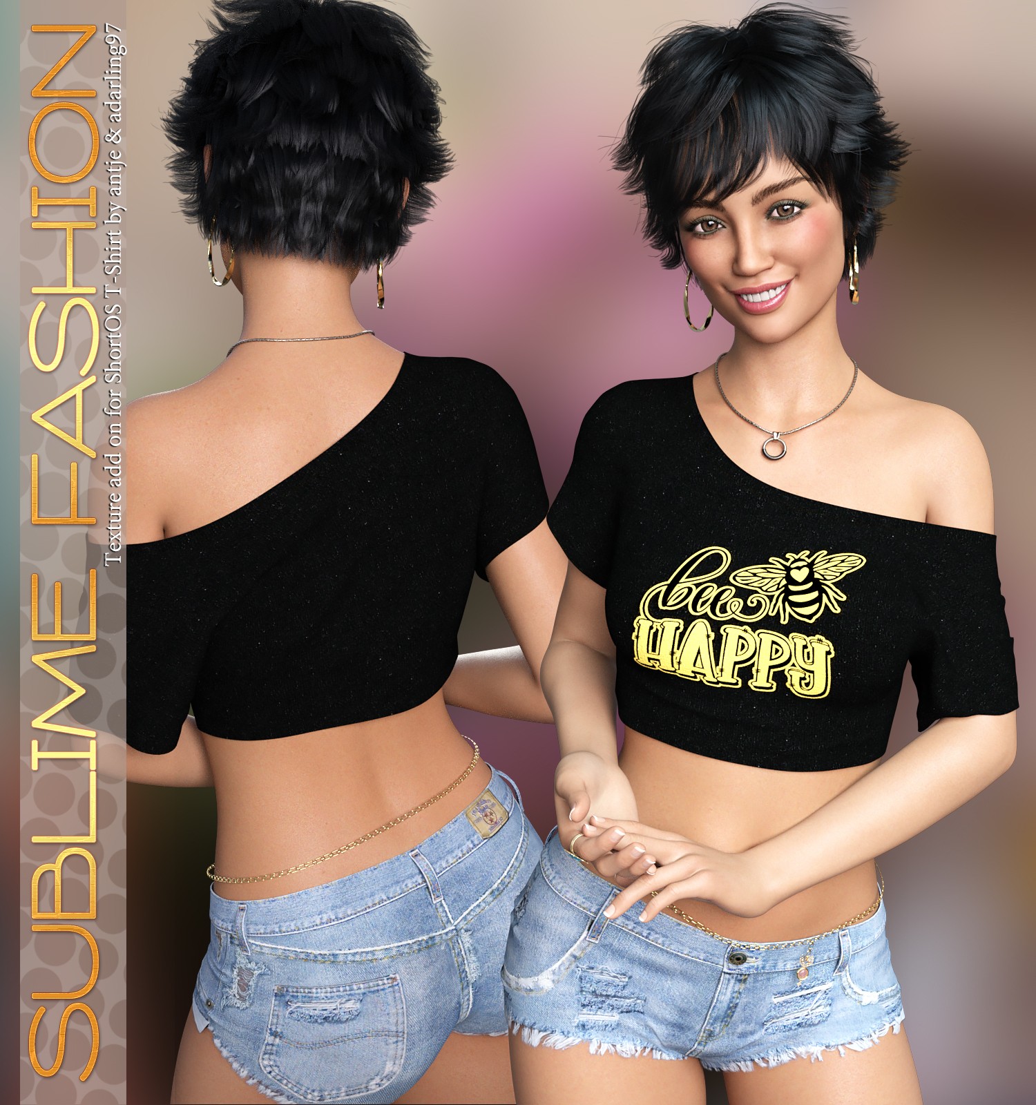 Sublime Fashion for D-Force Short Off-Shoulder T-Shirt by N/A