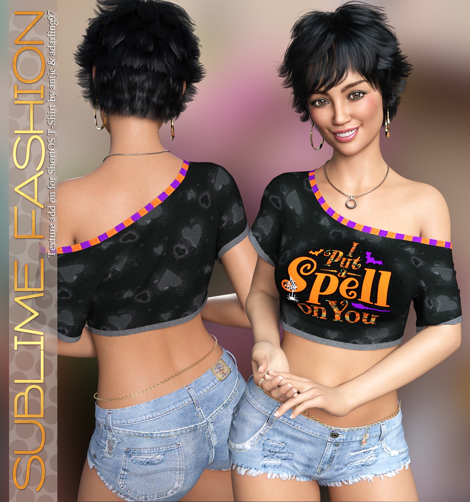 Sublime Fashion for D-Force Short Off-Shoulder T-Shirt by N/A